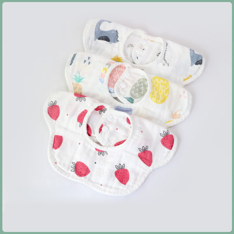 

Cartoon Print Softness Waterproof Cotton Baby Bibs