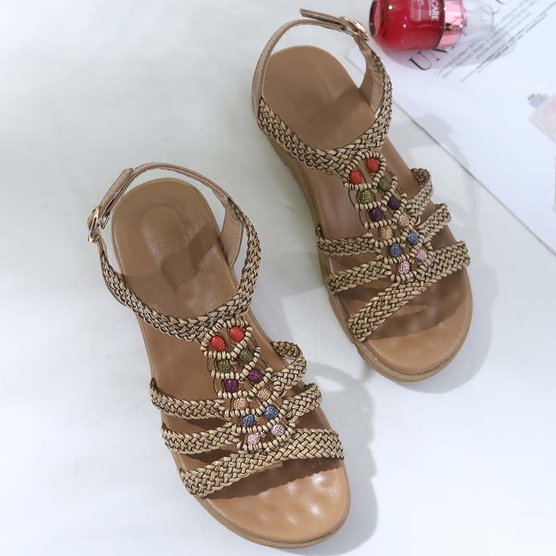 

Vintage Boho Beaded Sandals