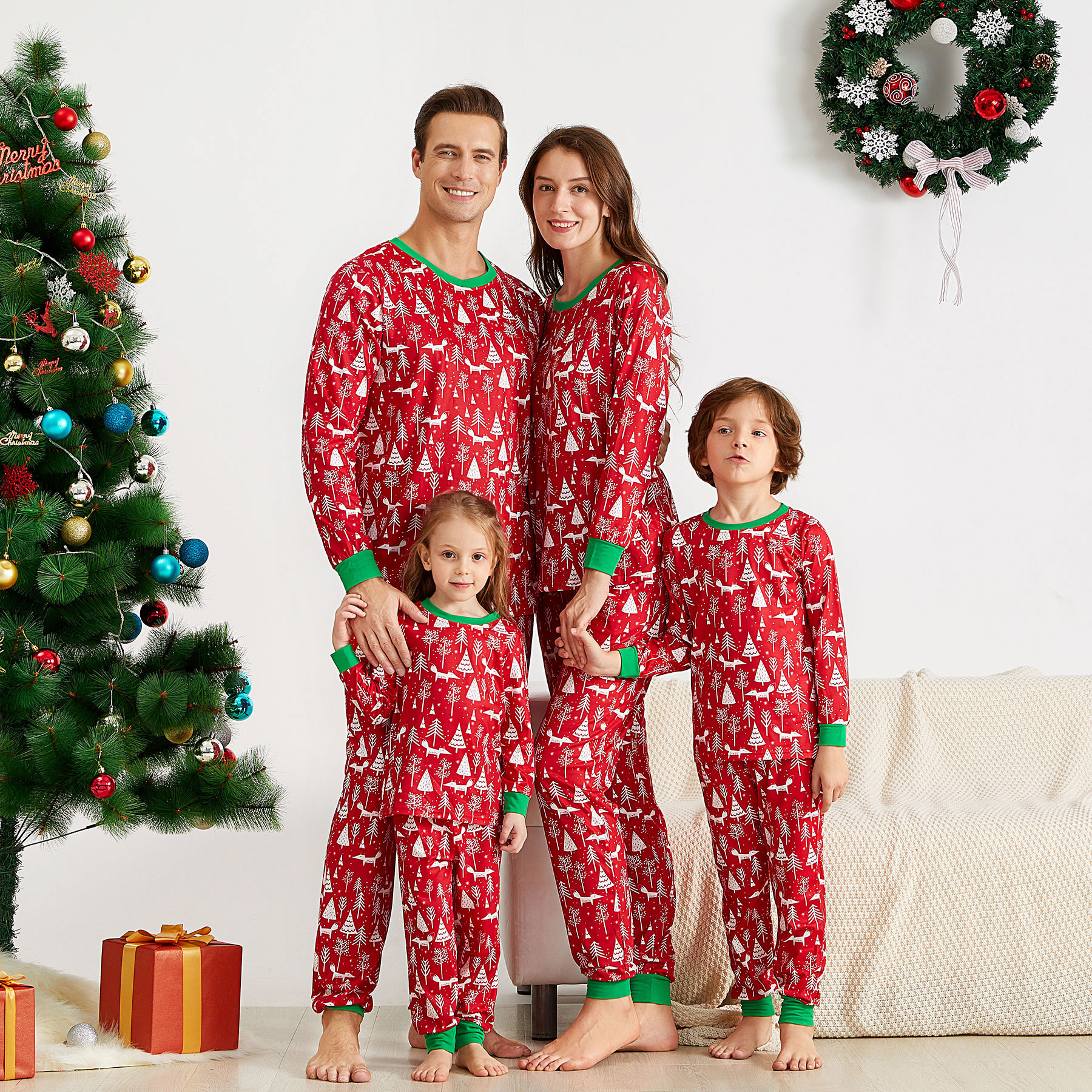 

Christmas Cartoon Print Family Matching Pajamas Set