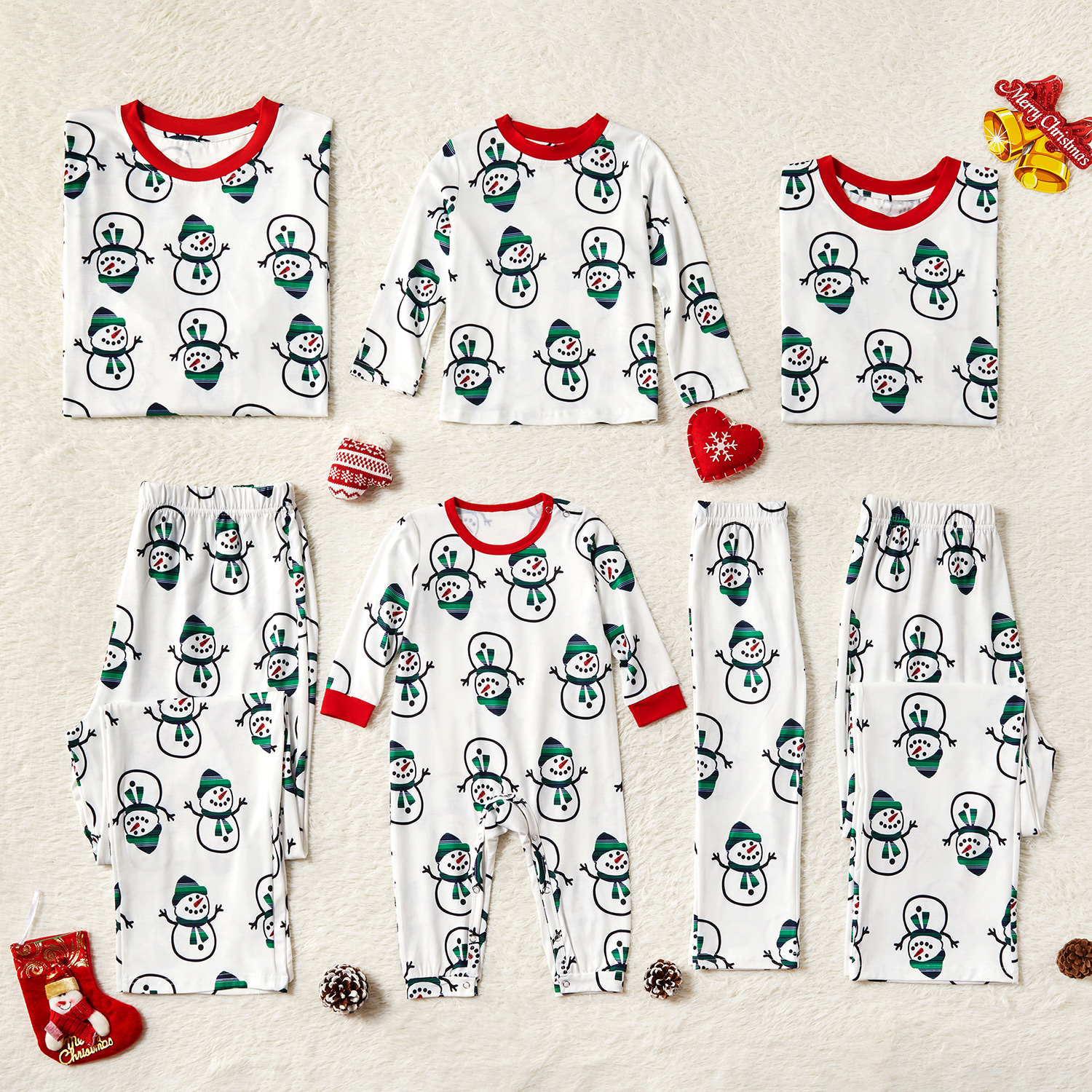 

Christmas Snowman Print Family Matching Pajamas Set