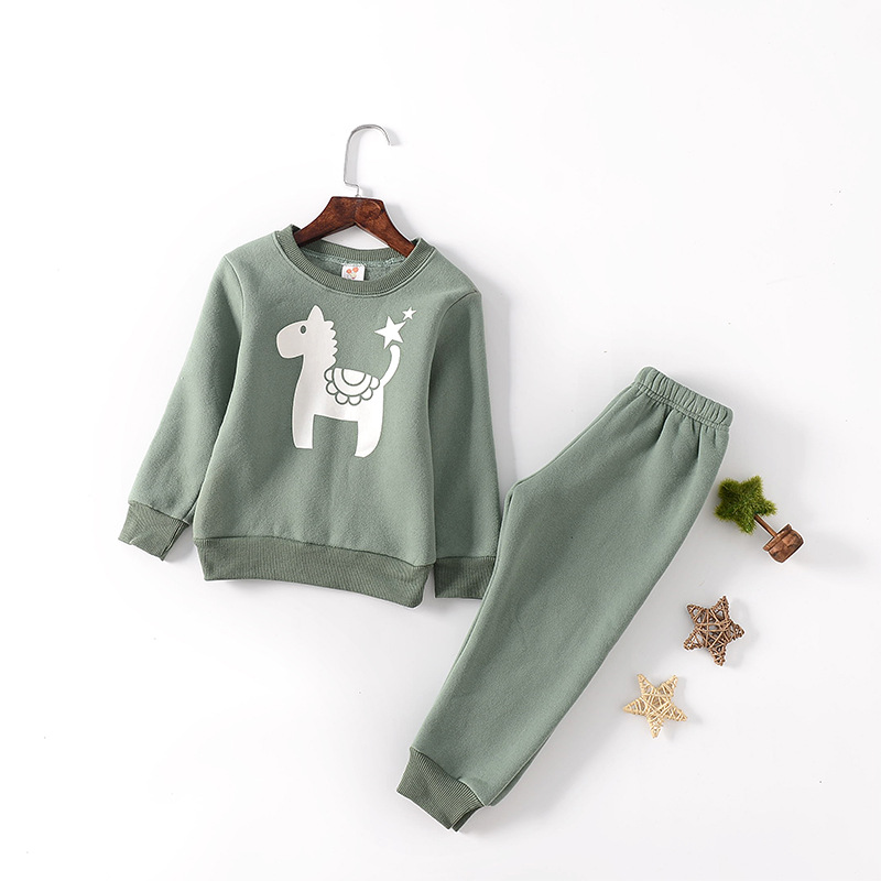 

Horse Print Long-sleeve Top And Pants Set