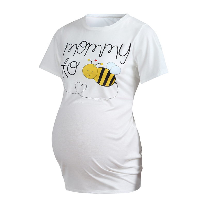 

Lovely Bee Print Loose Maternity Tee