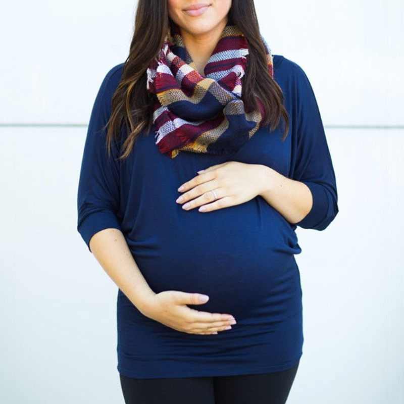 

Basic Solid Long-sleeve Maternity Top