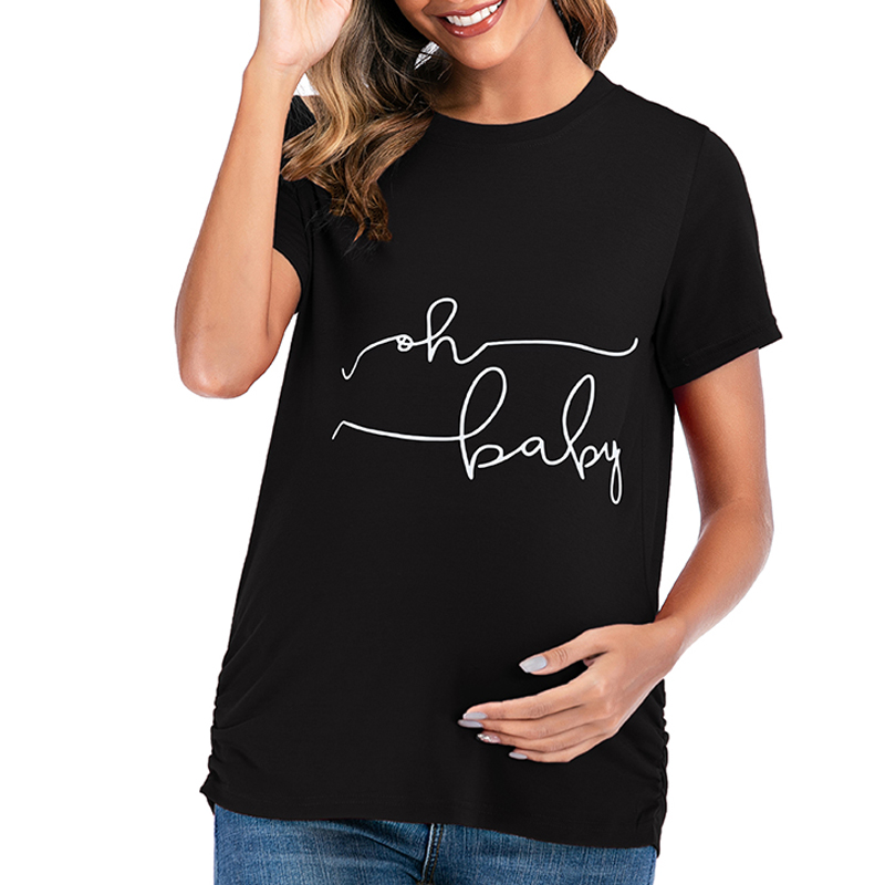 

Fashionable Letter Short-sleeve Maternity Top