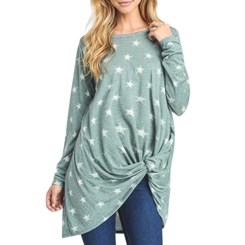 

Maternity Round collar Stars full print T-shirt