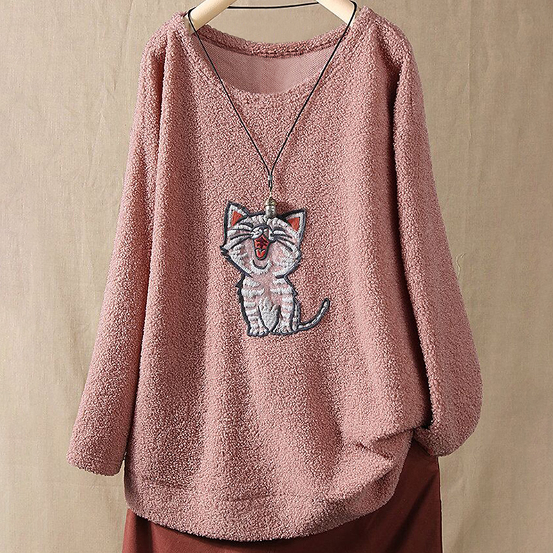 

Maternity Round collar Animal Plain Hoodie