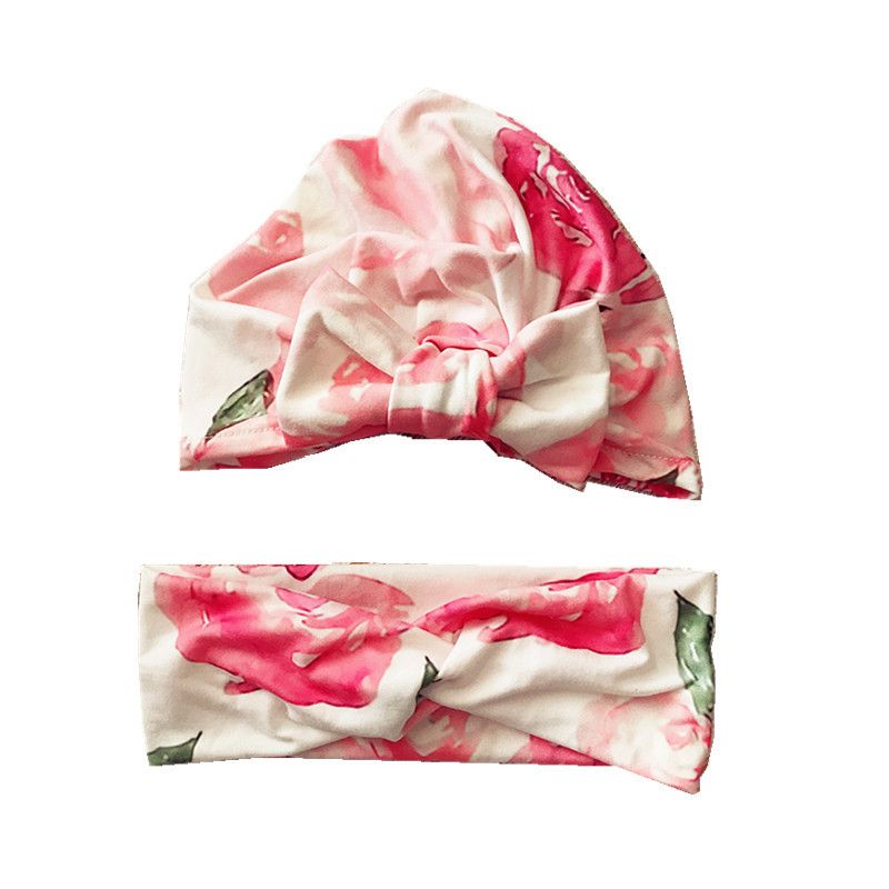 

Mommy and Me Printed Bow Headband and Hat Set