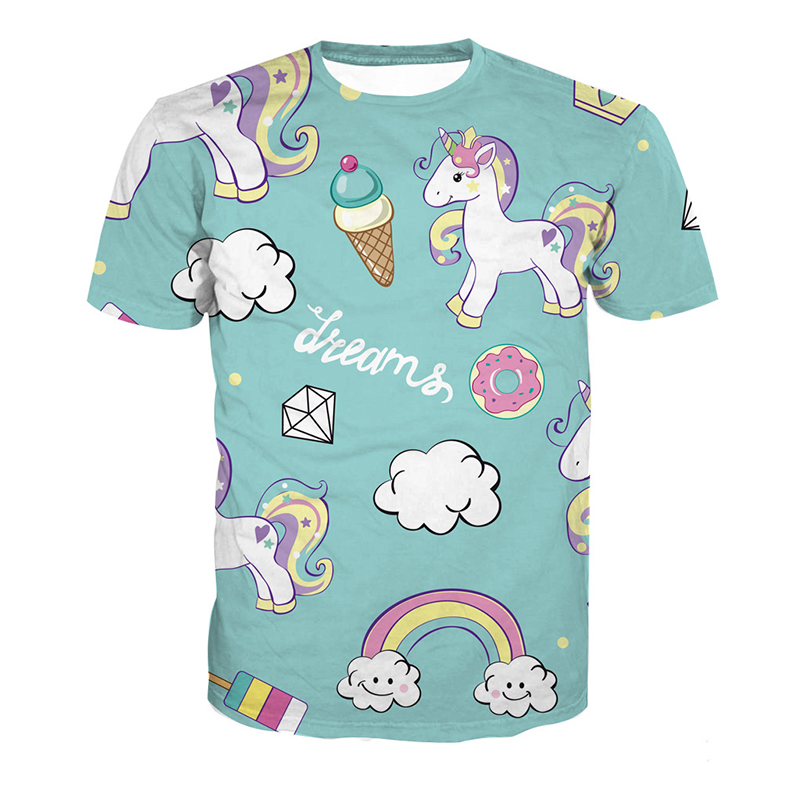 

Fashionable Unicorn and Rainbow Pattern Top