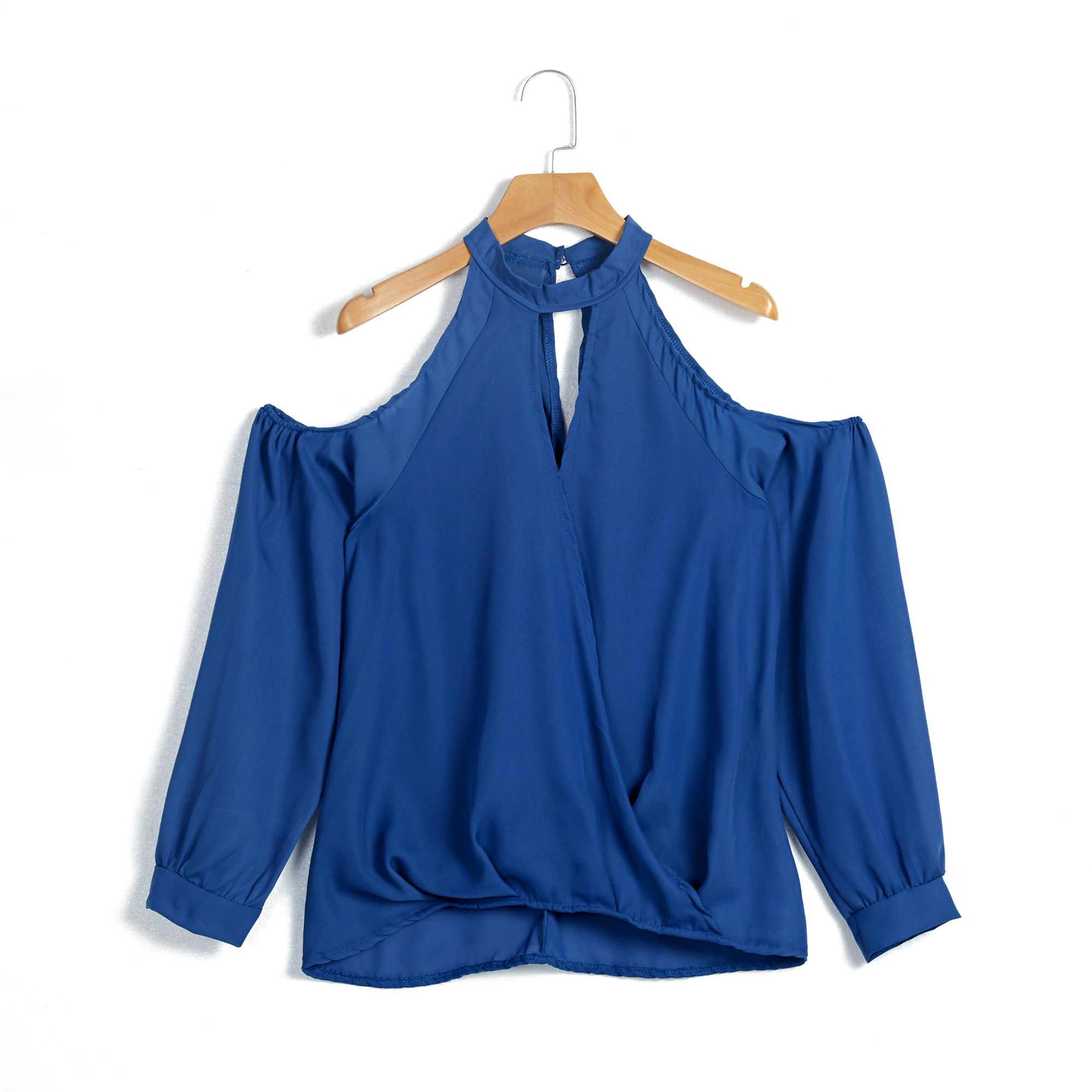 

Sexy Cold Shoulder Long Sleeve Chiffon Top