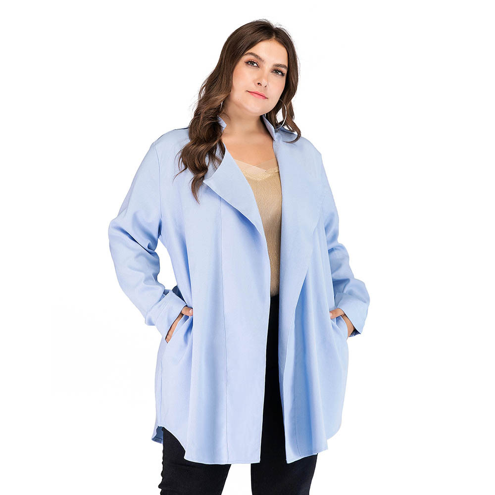 

Plus Size Women' s Long windbreaker coat Trendy