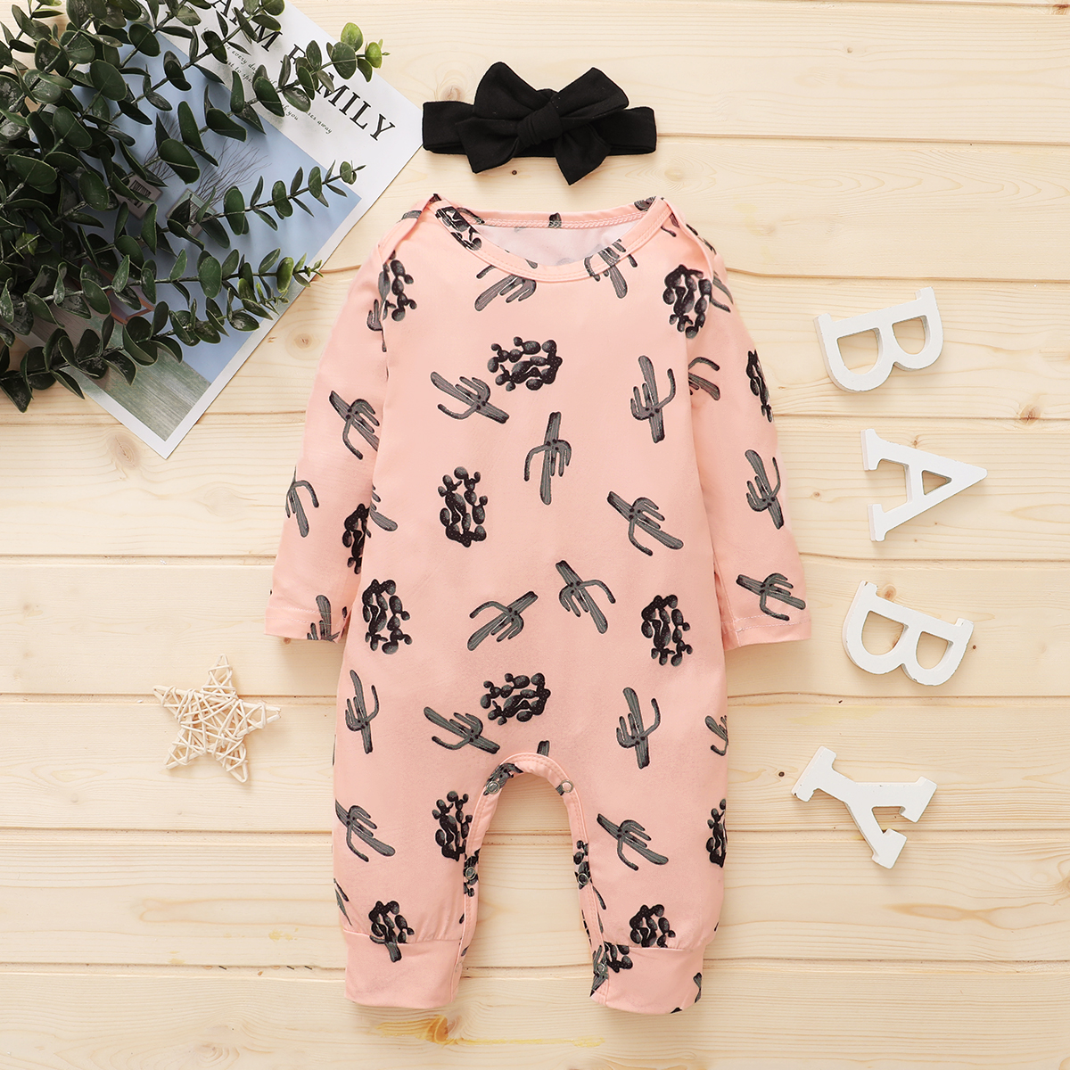 

Baby Floral Jumpsuit and Headband Set