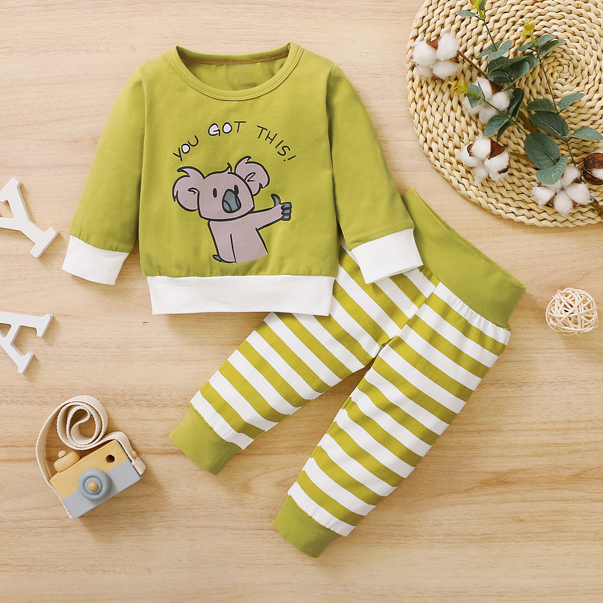 

2pcs Cotton Long-sleeve Baby Unisex casual & Koala Baby's Sets