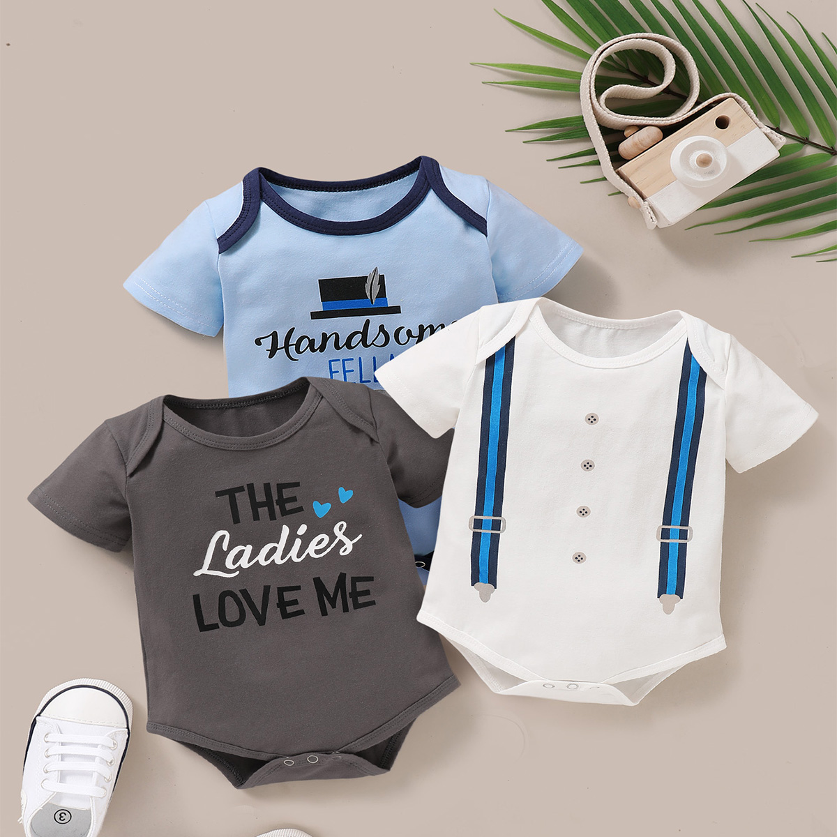 

Baby Letter Print Short-sleeve Romper