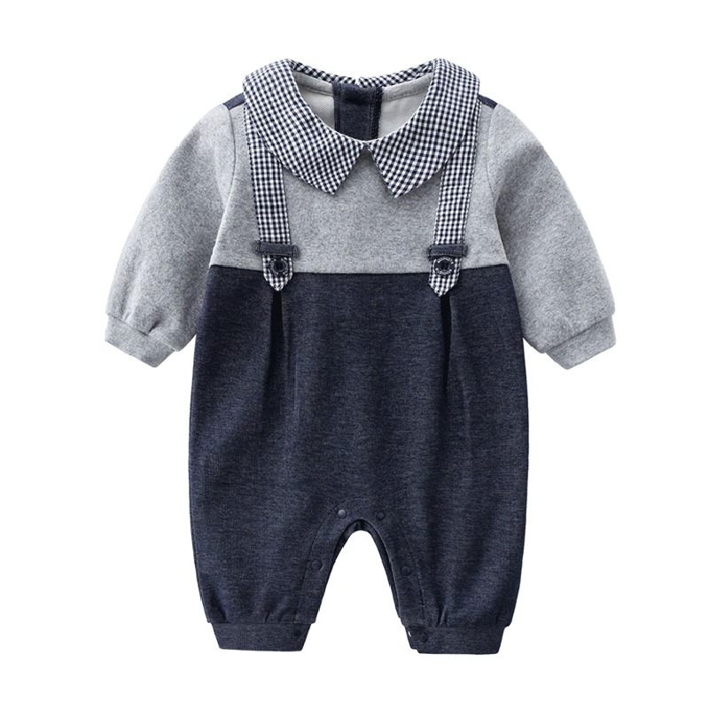 

Baby Boy Gentleman Style Polo Collar Long-sleeve Jumpsuit