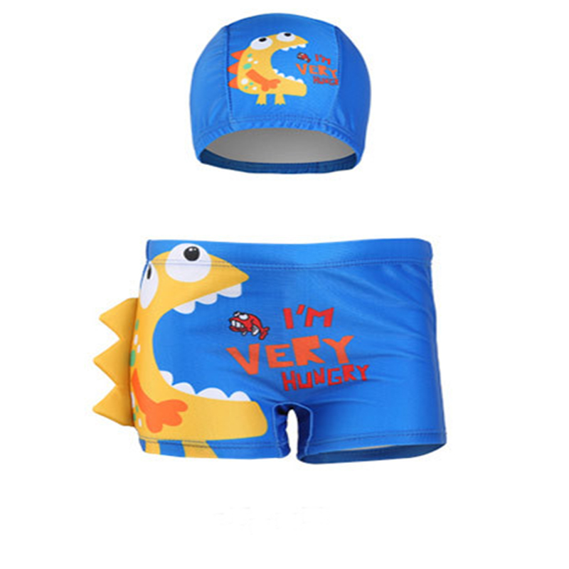 

Cute Monster Design Swimming Trunks and Cap Set