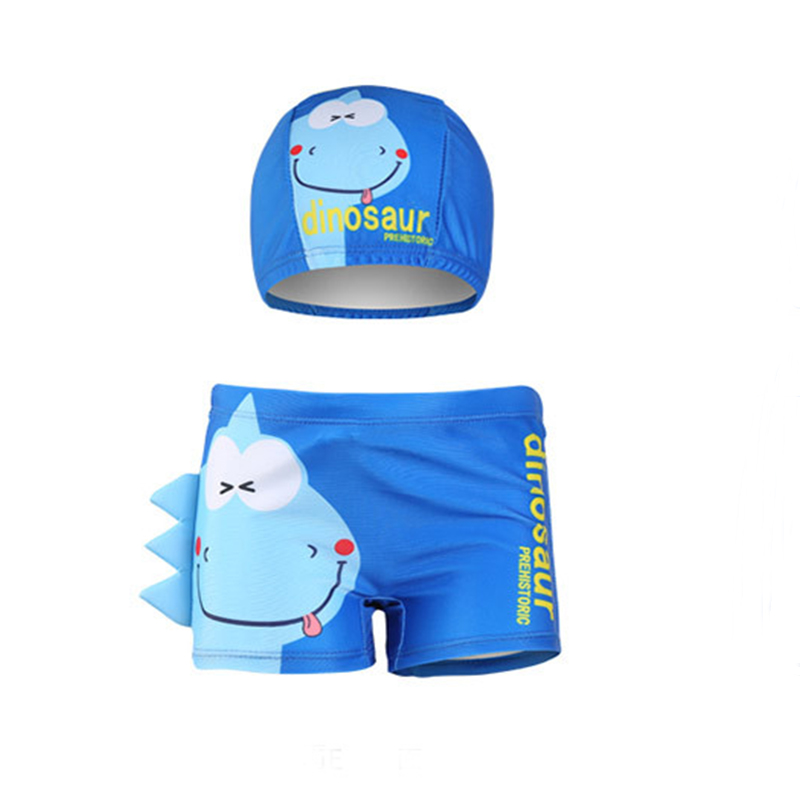 

Lovely Dinosaur Design Swimming Trunks and Cap Set