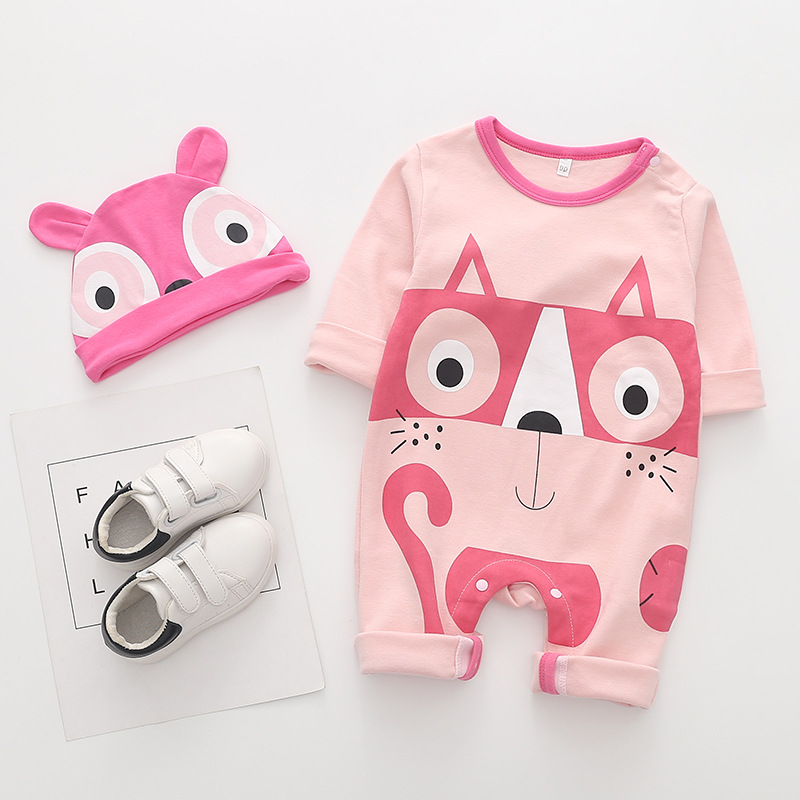 

Baby Cartoon Cat Jumpsuit and 3D Hat