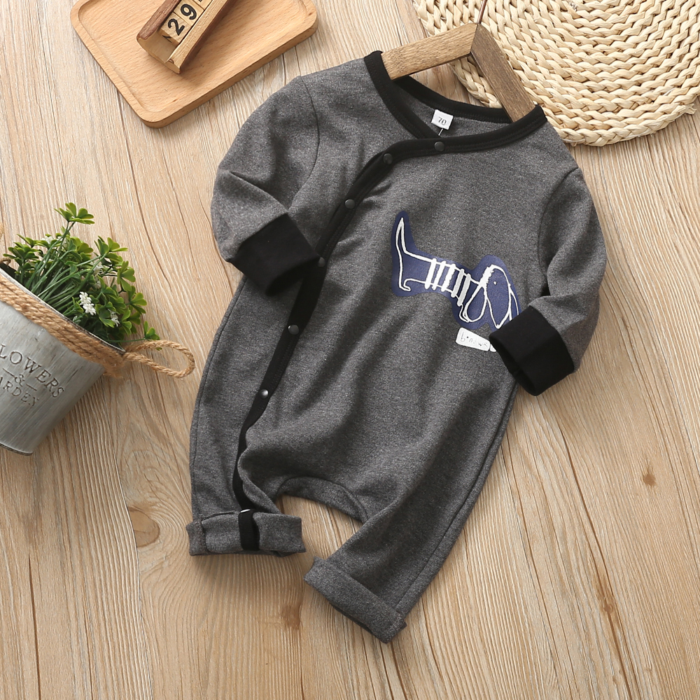 

Baby Boy Dog Print Cotton Style Long-sleeve Jumpsuit