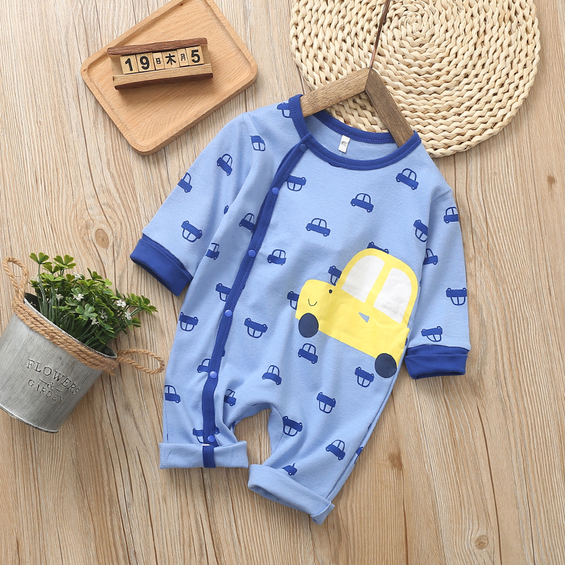 

Baby Boy Car Allover Cotton Style Long-sleeve Jumpsuit