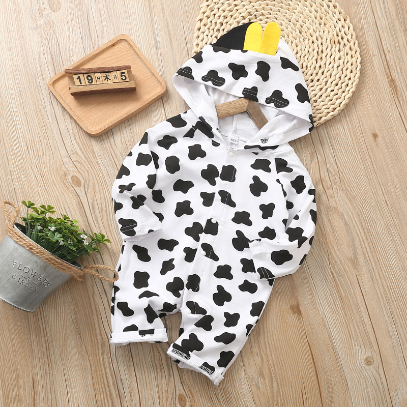 

Baby Polka Dots Hooded Long-sleeve Jumpsuit