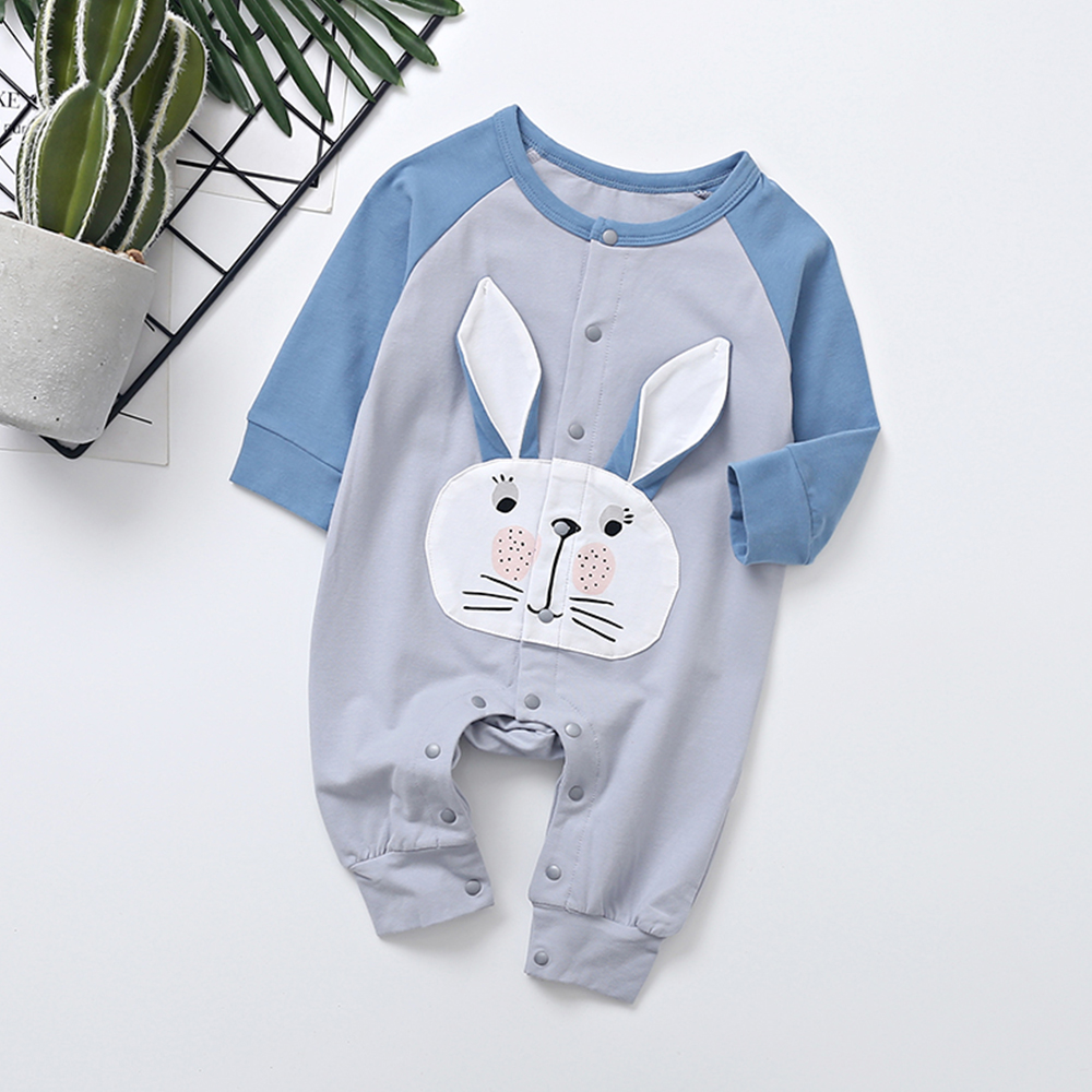 

Baby Boy 3D Rabbit Applique Cardigan Design Long-sleeve Jumpsuit