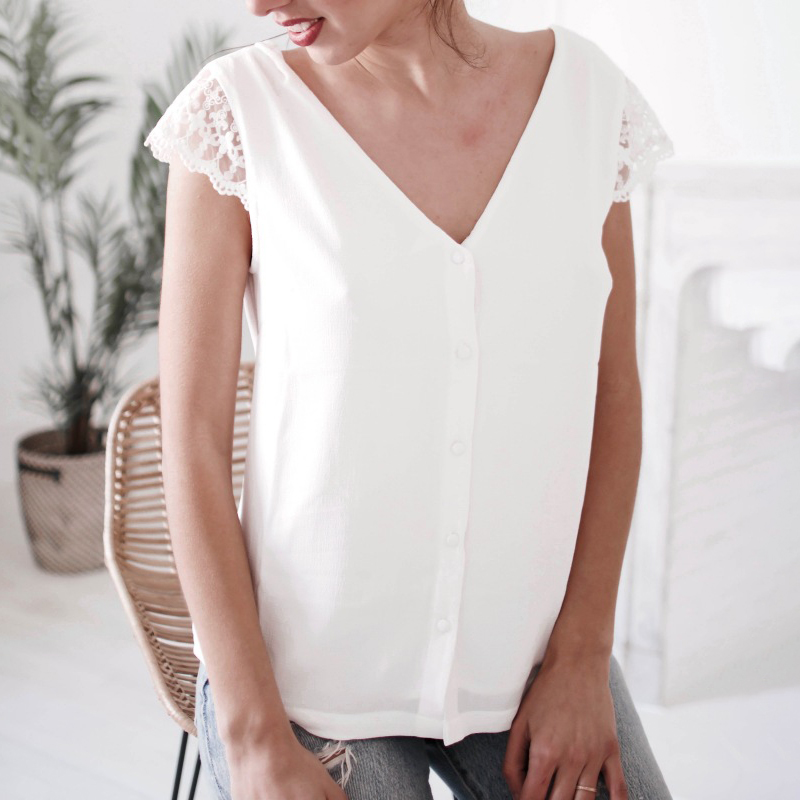 

Sexy Lace Hollow-out Backless Tee