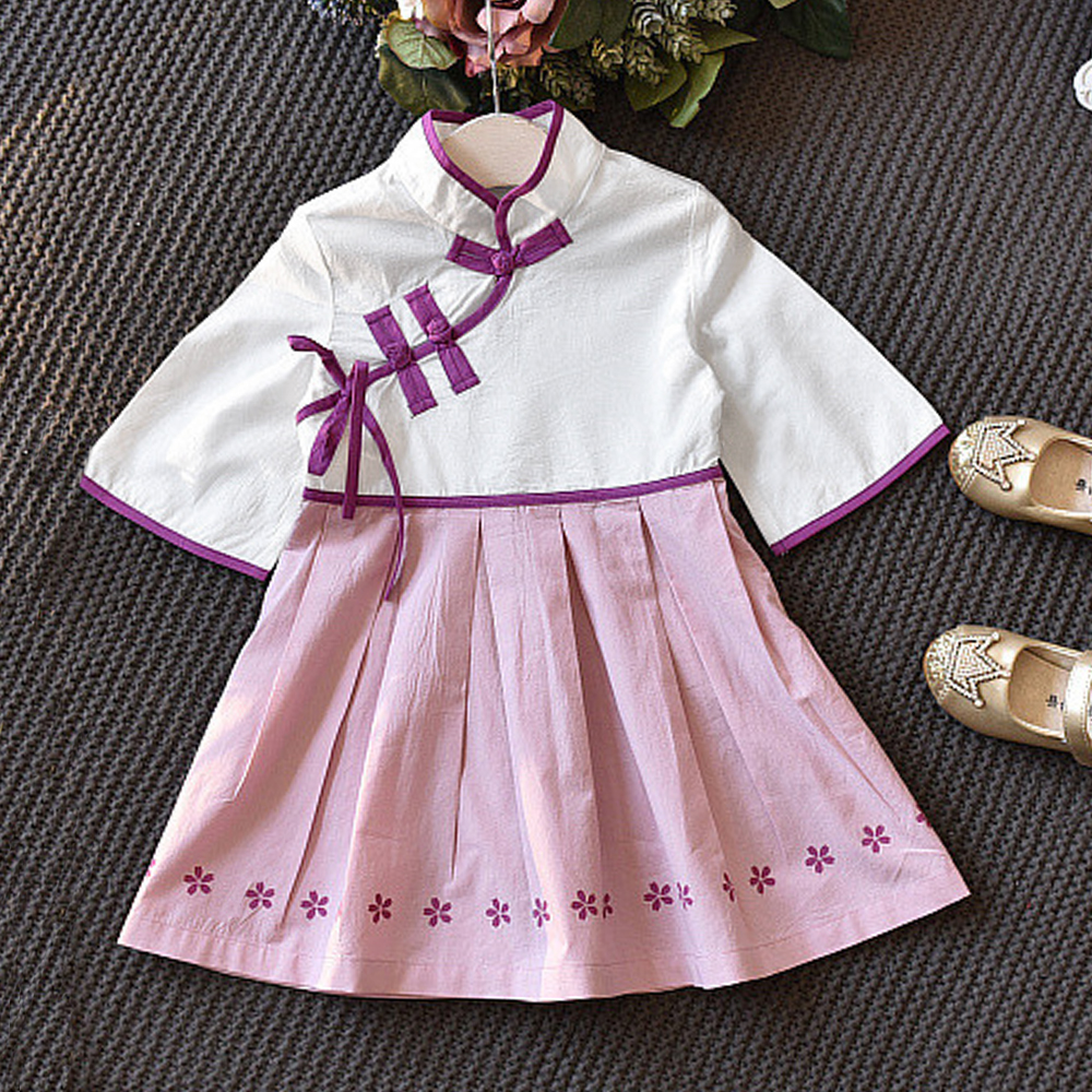 

Toddler Girl Cheongsam Pleated Dress