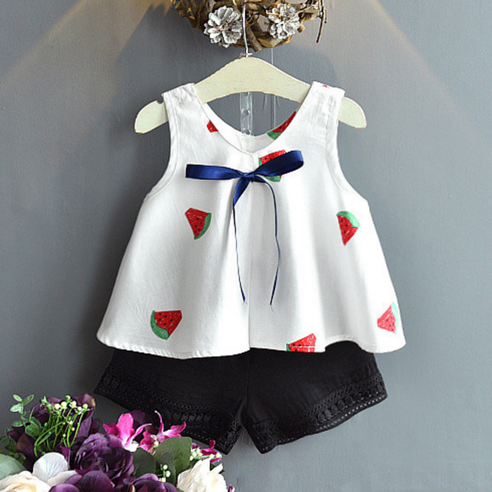 

Toddler Girl 2-piece Watermelon Print Tank Set