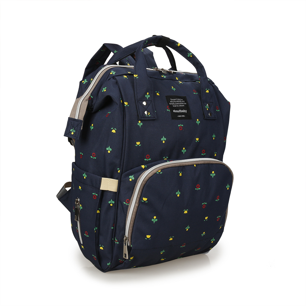 

Portable Floral Print Diaper Bag Backpack