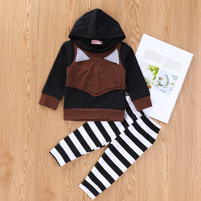 

Baby Boy Colorblock Hoodie and Striped Panda Set