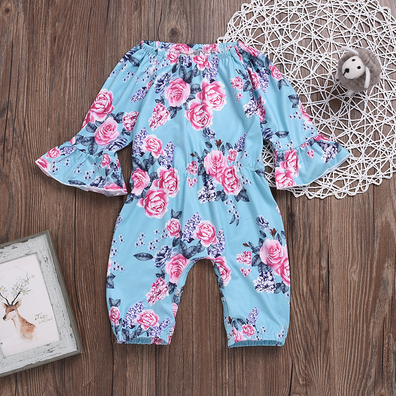 

Baby Girl Floral Allover Long-sleeve Jumpsuit