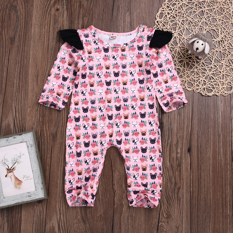

Baby Girl Dog Allover Long-sleeve Jumpsuit