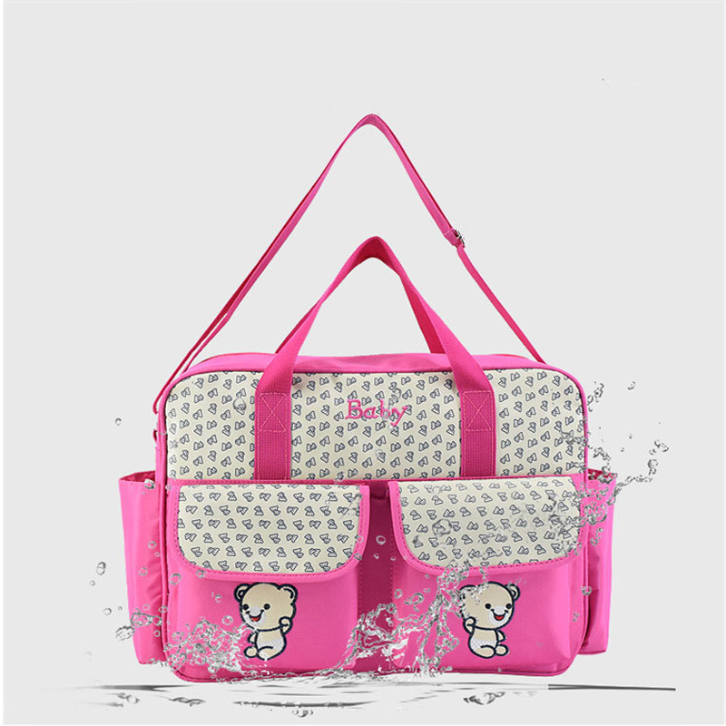 

Bear Embroidered Large Capacity Diaper Bag