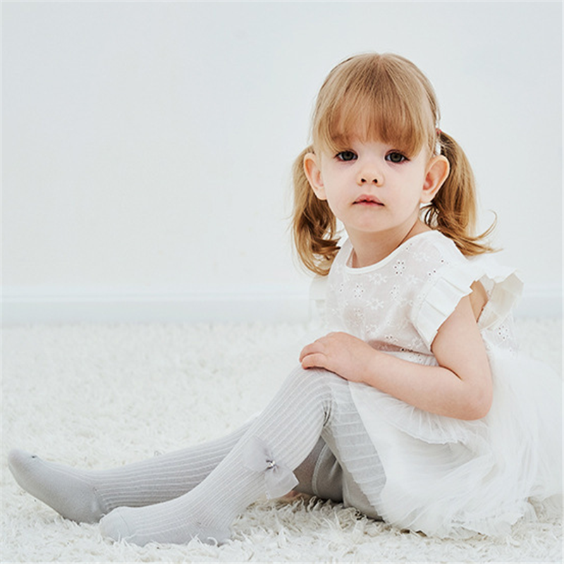 

Baby / Toddler Cotton Solid Bowknot Breathable Leggings