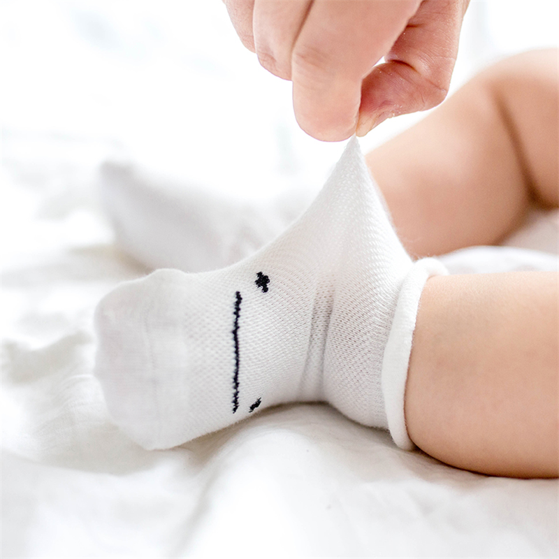

3-piece Baby / Toddler Breathable Cartoon Print Solid Combination Socks