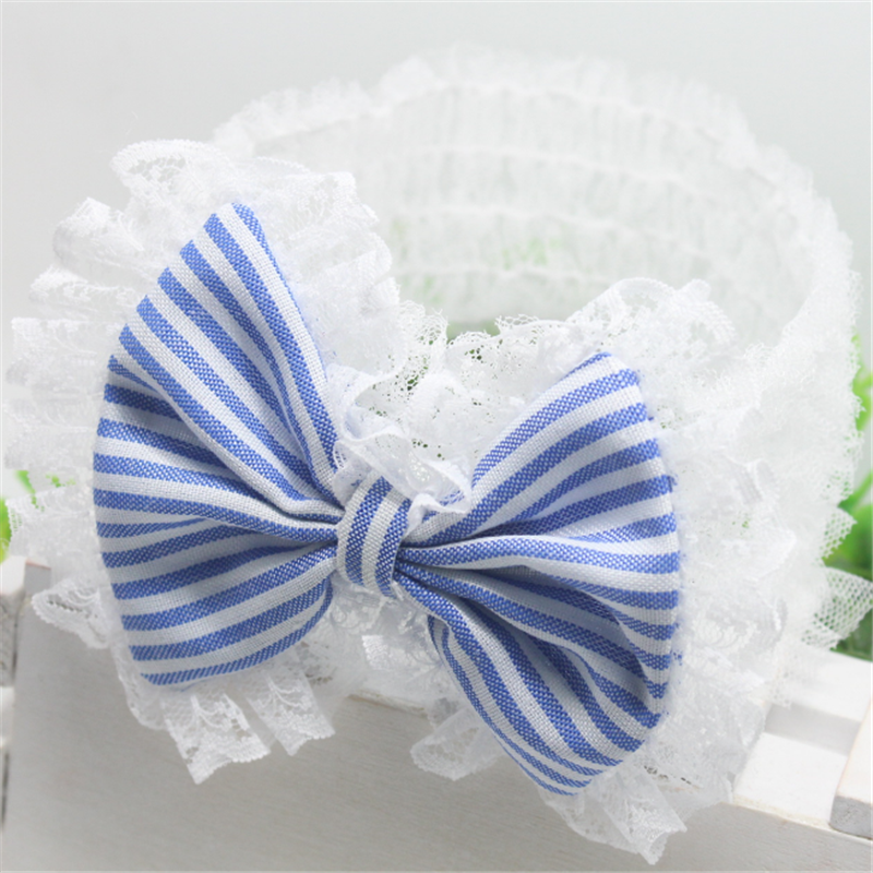 

Baby / Toddler Girl Striped Bow Decor Elasticized Princess Mesh Headband