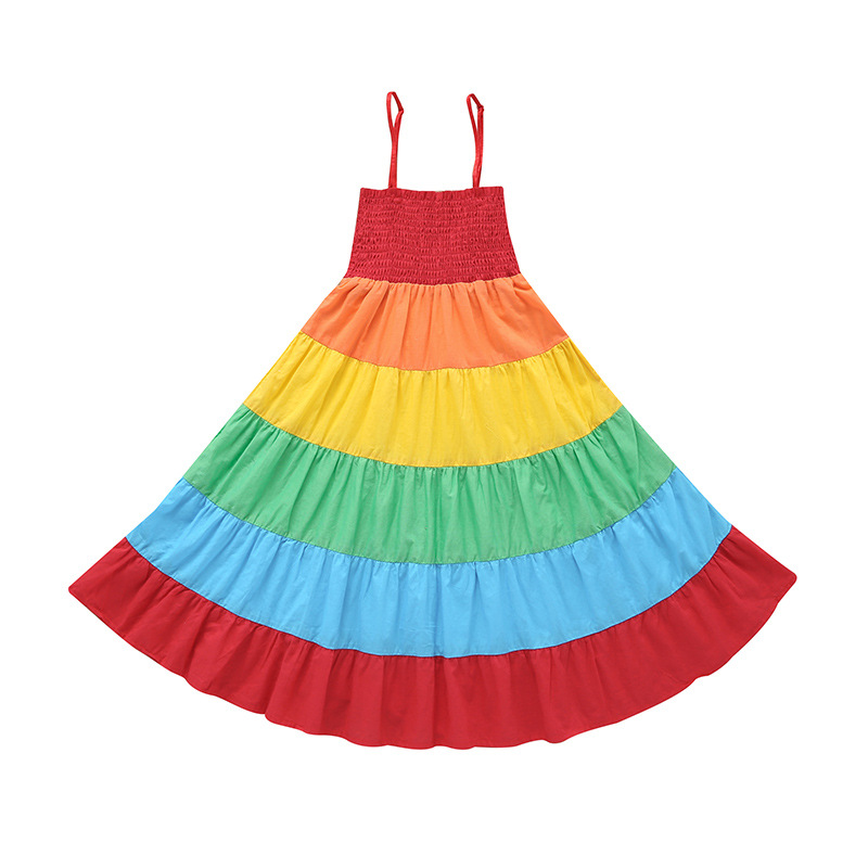

Summer Colorful Sling Dress for Girl