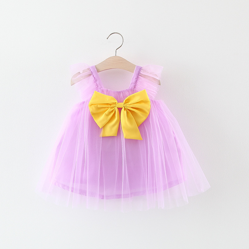 

Baby Girl Tulle Style Bowknot Decor Sleeveless Dress