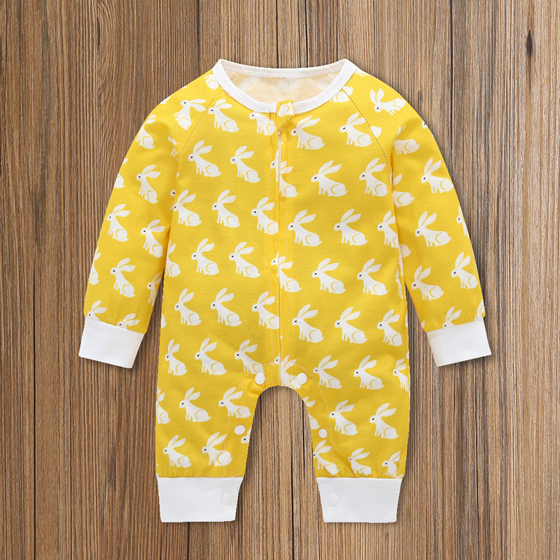 

Baby Rabbit Allover Long-sleeve Jumpsuit