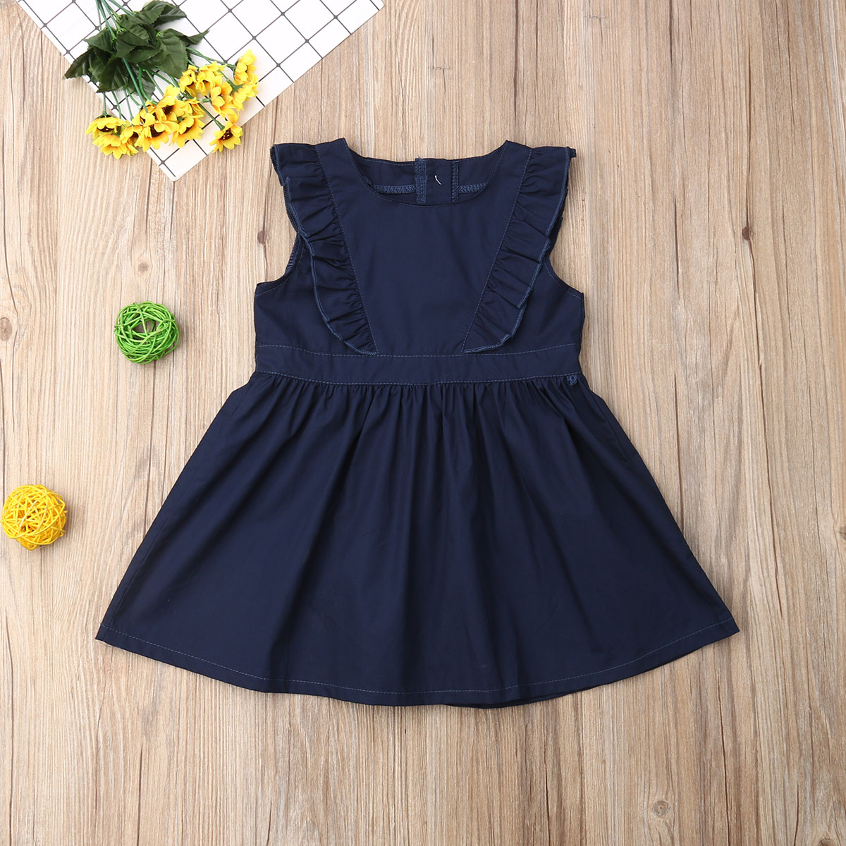 

Baby / Toddler Lovely Solid Ruffled Sleeveless Dress