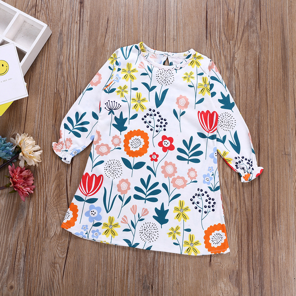 

Toddler Girl Floral Print Long-sleeve Dress