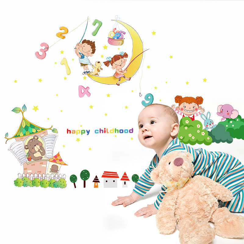 

""Happy Childhood"" Sticky Wall Decor