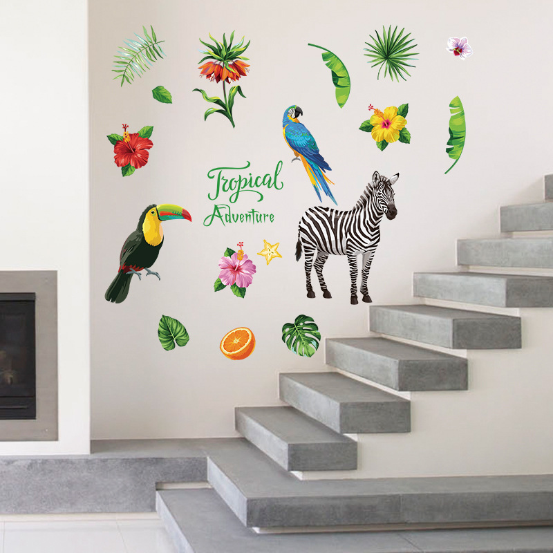 

Zebra and Birds Sticky Wall Decor