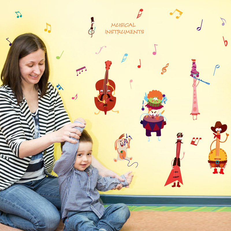 

Cartoon Musical Instruments Sticly Wall Decor