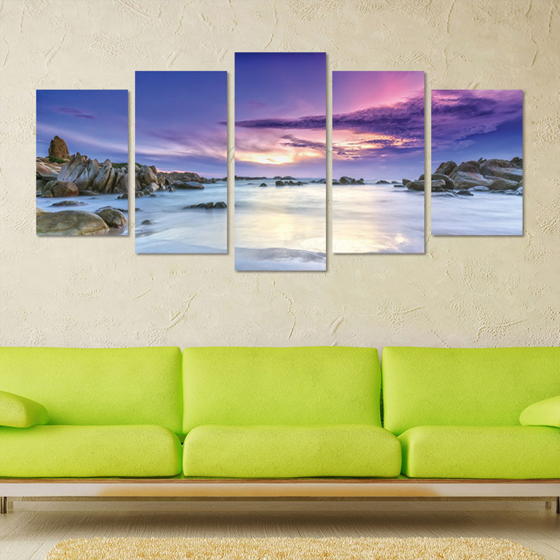 

5 Pcs 3D Purple Sky Wall Decor