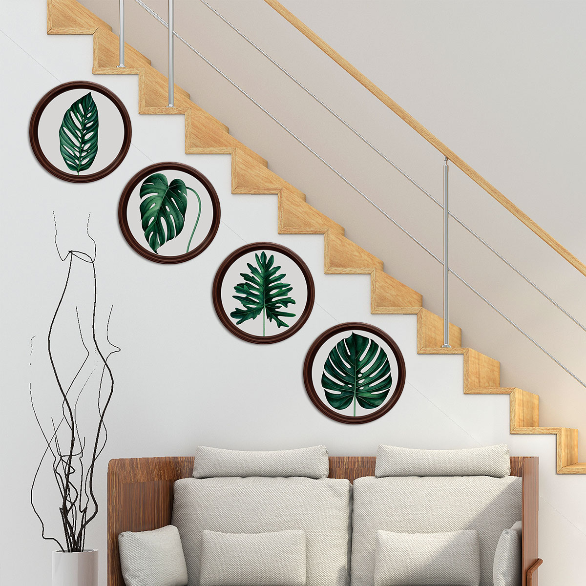 

4 Pcs Frame Design Leaf Wall Decor