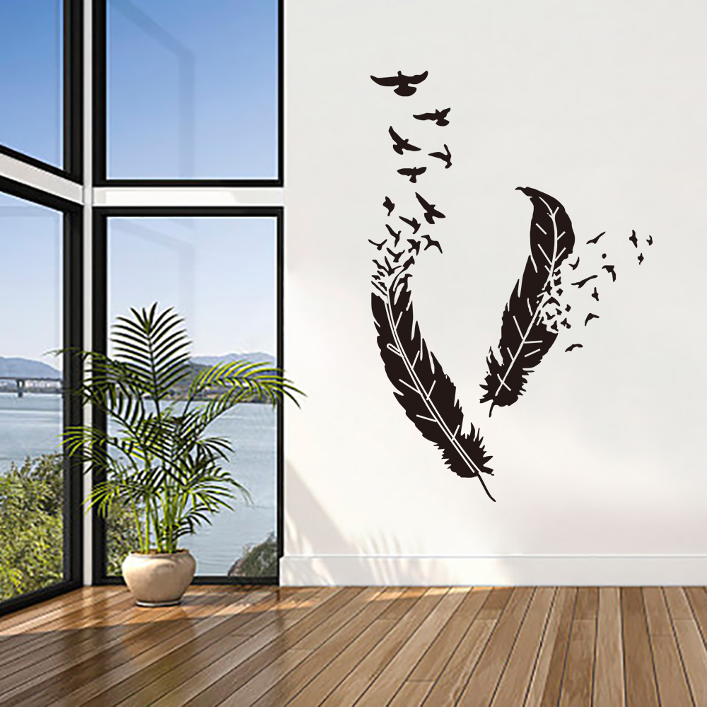 

Leather and Bird Sticky Wall Decor