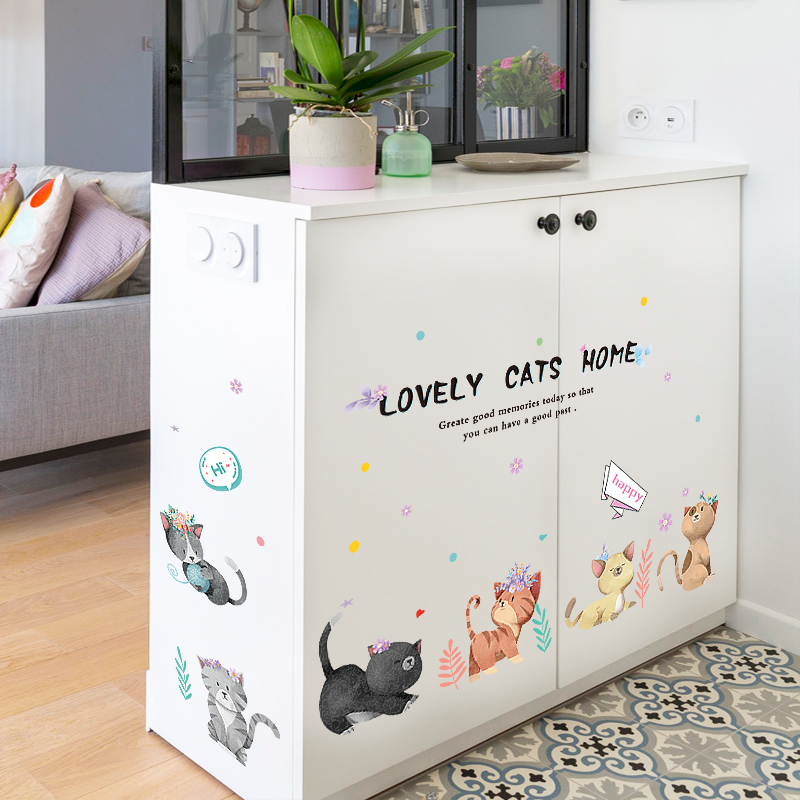 

Cartoon Cat Sticky Wall Decor