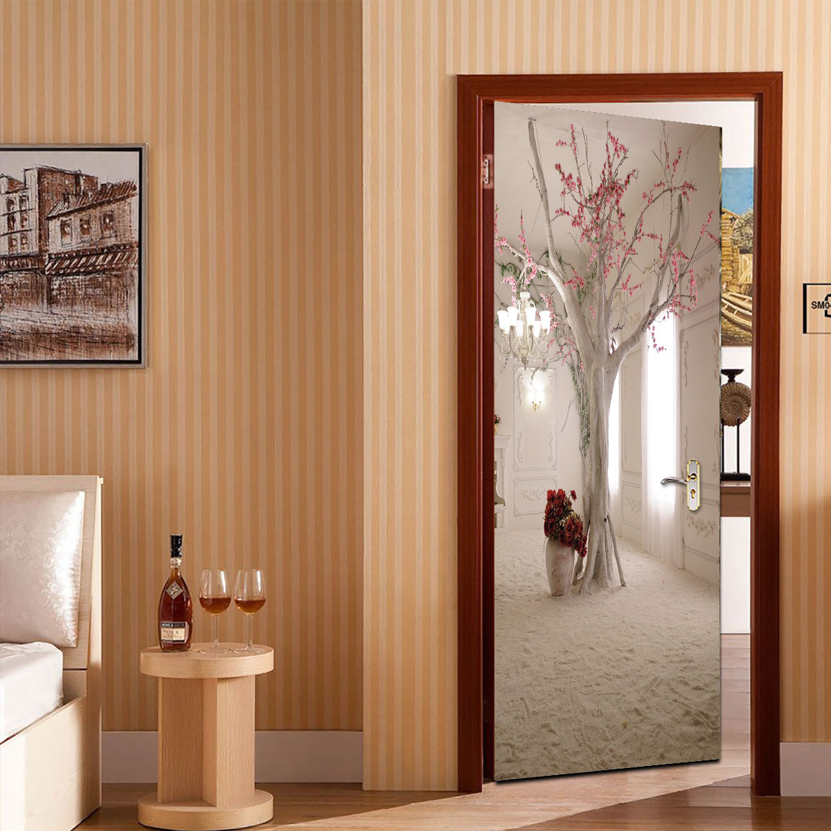 

Stylish Tree Print Door Decor