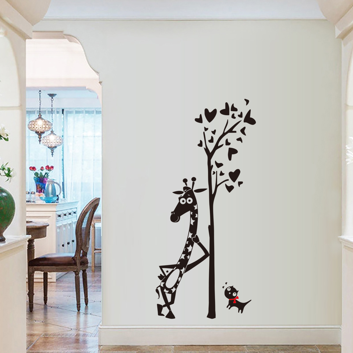 

Cartoon Giraffe And Puppy Wall Sticker